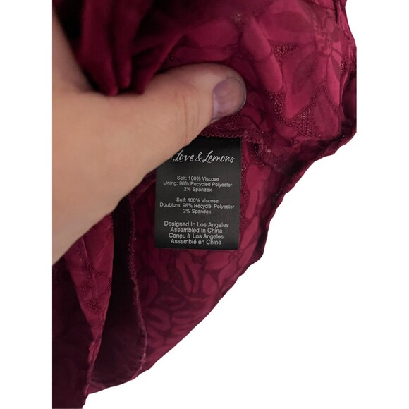 For Love & Lemons Janet Mini Dress Size S Maroon Red - Picture 7 of 8